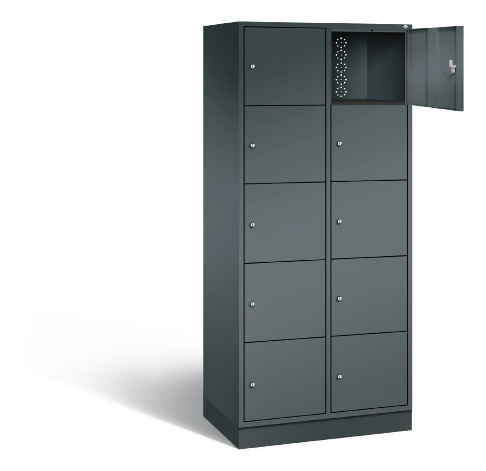 C+P XL Schließfachschrank Intro 10 Fächer 1950 x 820 x 490 mm in anthrazit Produktbild C+P XL Schließfachschrank Intro 10 Fächer 1950 x 820 x 490 mm in anthrazit bild 2