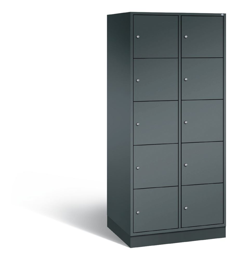 C+P XL Schließfachschrank Intro 10 Fächer 1950 x 820 x 590 mm anthrazit Produktbild C+P XL Schließfachschrank Intro 10 Fächer 1950 x 820 x 590 mm anthrazit