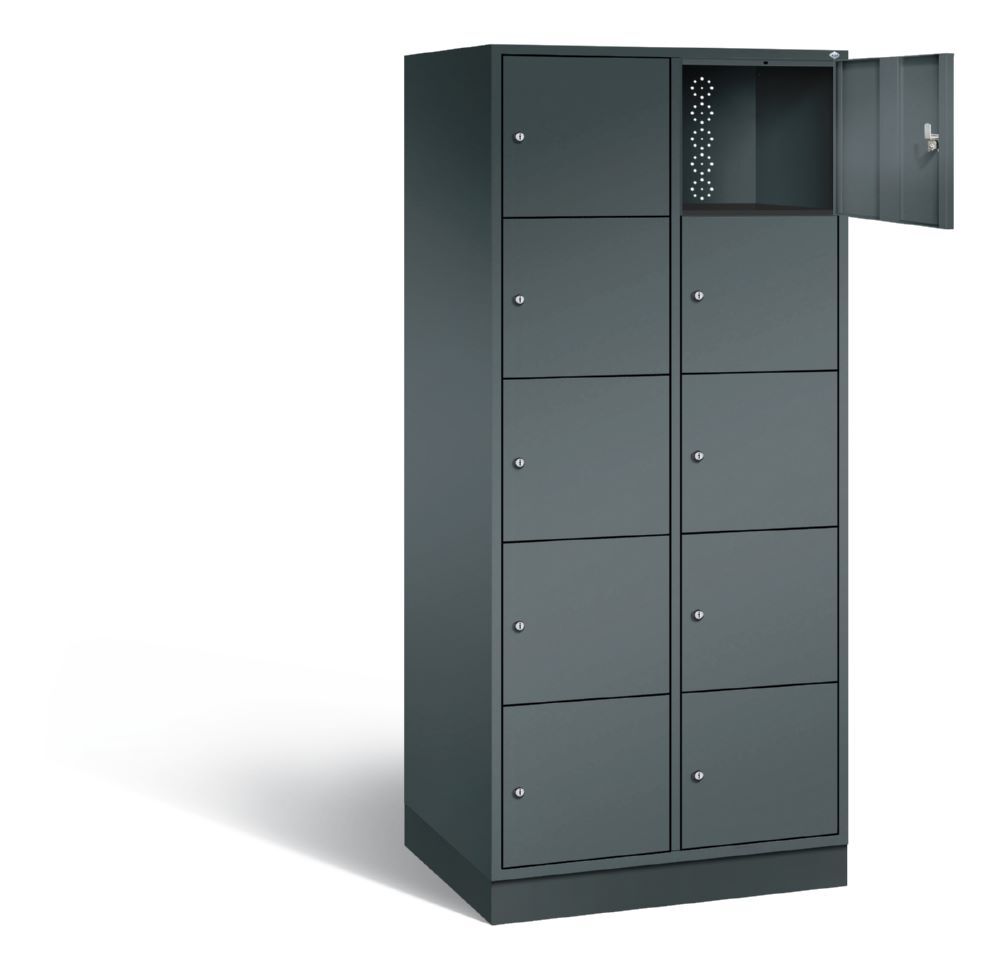 C+P XL Schließfachschrank Intro 10 Fächer 1950 x 820 x 590 mm anthrazit Produktbild C+P XL Schließfachschrank Intro 10 Fächer 1950 x 820 x 590 mm anthrazit bild 2