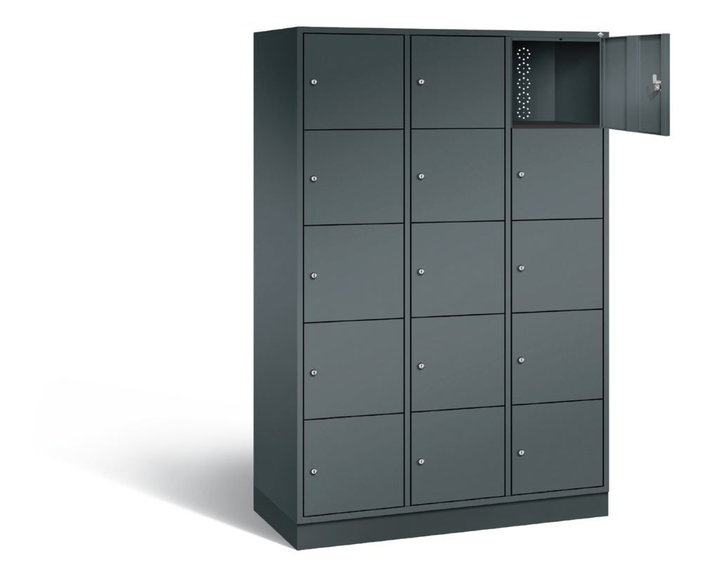 C+P XL Schließfachschrank Intro 15 Fächer 1950 x 1220 x 490 mm in anthrazit Produktbild C+P XL Schließfachschrank Intro 15 Fächer 1950 x 1220 x 490 mm in anthrazit bild 2