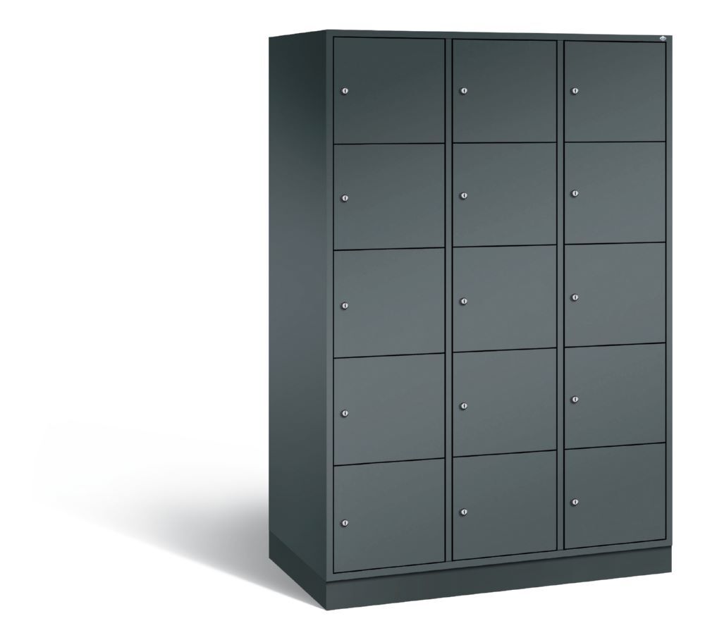 C+P XL Schließfachschrank Intro 15 Fächer 1950 x 1220 x 590 mm in anthrazit Produktbild C+P XL Schließfachschrank Intro 15 Fächer 1950 x 1220 x 590 mm in anthrazit