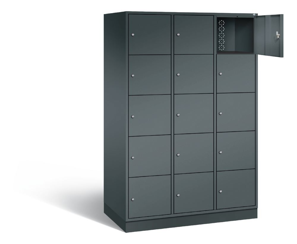 C+P XL Schließfachschrank Intro 15 Fächer 1950 x 1220 x 590 mm in anthrazit Produktbild C+P XL Schließfachschrank Intro 15 Fächer 1950 x 1220 x 590 mm in anthrazit bild 2