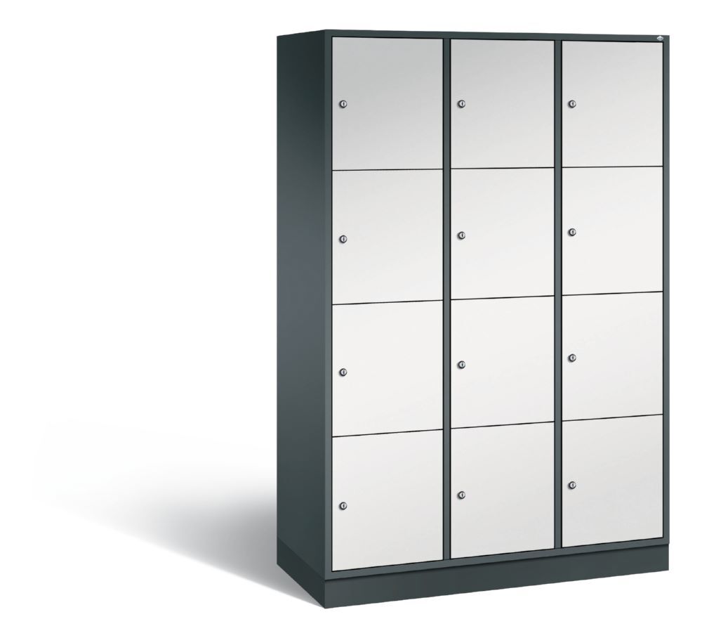 C+P XL Schließfachschrank Intro 12 Fächer 1950 x 1220 x 490 mm anthrazit lichtgrau Produktbild C+P XL Schließfachschrank Intro 12 Fächer 1950 x 1220 x 490 mm anthrazit lichtgrau