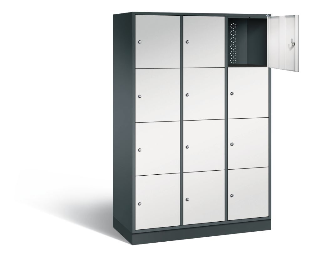 C+P XL Schließfachschrank Intro 12 Fächer 1950 x 1220 x 490 mm anthrazit lichtgrau Produktbild C+P XL Schließfachschrank Intro 12 Fächer 1950 x 1220 x 490 mm anthrazit lichtgrau bild 2