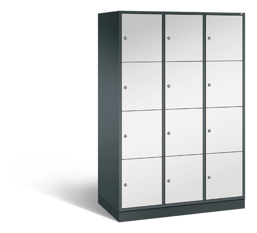 C+P XL Schließfachschrank Intro 12 Fächer Breite 1220 mm anthrazit lichtgrau Produktbild C+P XL Schließfachschrank Intro 12 Fächer Breite 1220 mm anthrazit lichtgrau