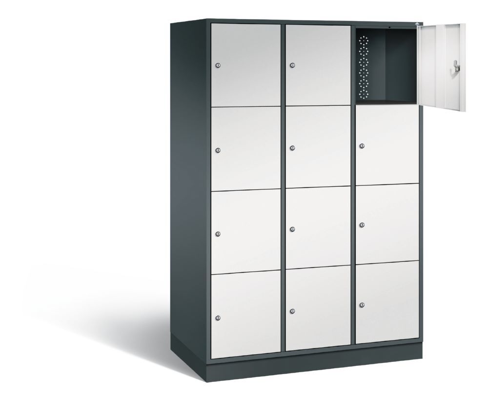 C+P XL Schließfachschrank Intro 12 Fächer Breite 1220 mm anthrazit lichtgrau Produktbild C+P XL Schließfachschrank Intro 12 Fächer Breite 1220 mm anthrazit lichtgrau bild 2