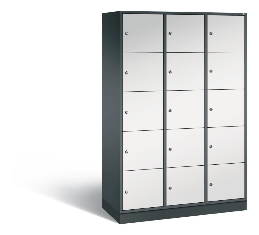 C+P XL Schließfachschrank Intro 15 Fächer 1950 x 1220 x 490 mm anthrazit lichtgrau Produktbild C+P XL Schließfachschrank Intro 15 Fächer 1950 x 1220 x 490 mm anthrazit lichtgrau