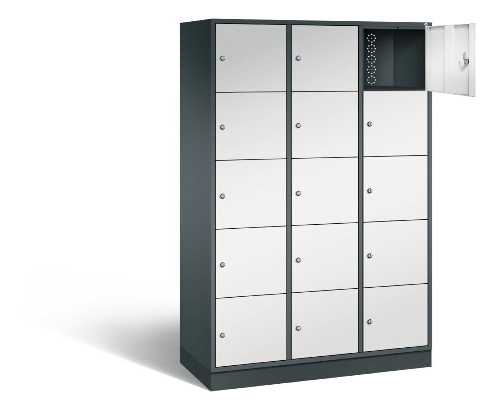 C+P XL Schließfachschrank Intro 15 Fächer 1950 x 1220 x 490 mm anthrazit lichtgrau Produktbild C+P XL Schließfachschrank Intro 15 Fächer 1950 x 1220 x 490 mm anthrazit lichtgrau bild 2