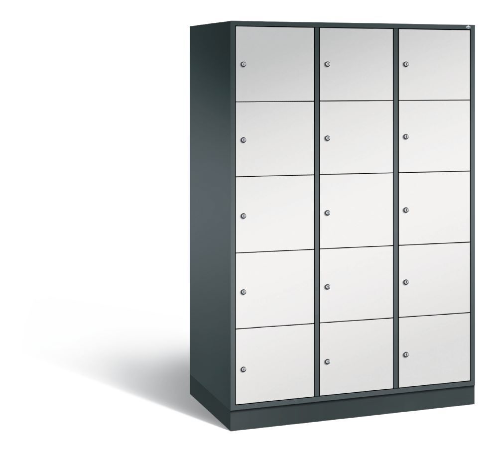 C+P XL Schließfachschrank Intro 15 Fächer 1950 x 1220 x 590 mm anthrazit lichtgrau Produktbild C+P XL Schließfachschrank Intro 15 Fächer 1950 x 1220 x 590 mm anthrazit lichtgrau