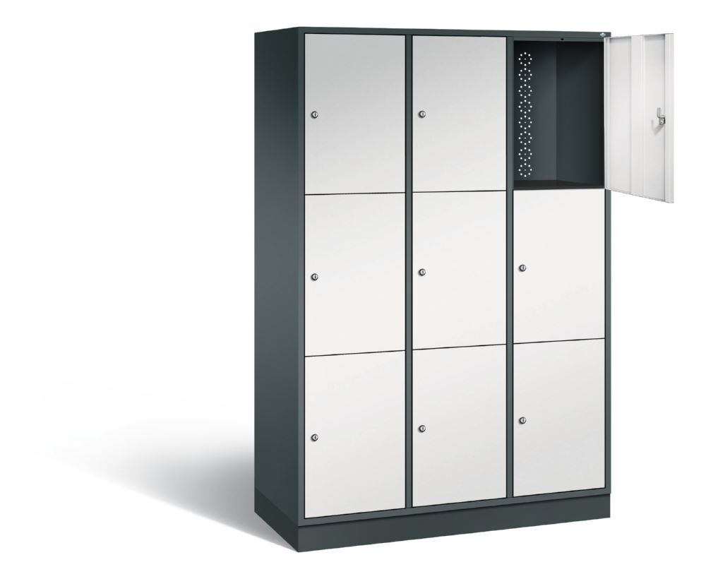 C+P XL Schließfachschrank Intro 9 Fächer 1950 x 1220 x 490 mm anthrazit lichtgrau Produktbild C+P XL Schließfachschrank Intro 9 Fächer 1950 x 1220 x 490 mm anthrazit lichtgrau bild 2