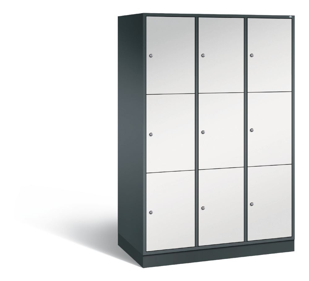 C+P XL Schließfachschrank Intro 9 Fächer 1950 x 1220 x 590 mm anthrazit lichtgrau Produktbild C+P XL Schließfachschrank Intro 9 Fächer 1950 x 1220 x 590 mm anthrazit lichtgrau