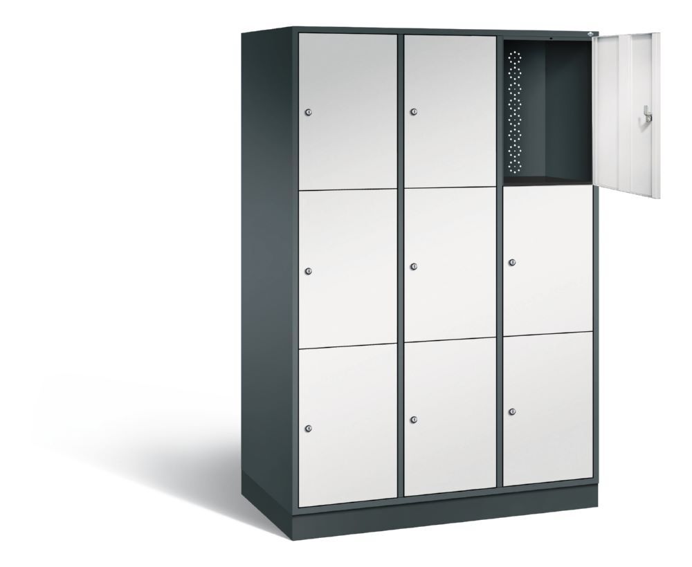 C+P XL Schließfachschrank Intro 9 Fächer 1950 x 1220 x 590 mm anthrazit lichtgrau Produktbild C+P XL Schließfachschrank Intro 9 Fächer 1950 x 1220 x 590 mm anthrazit lichtgrau bild 2