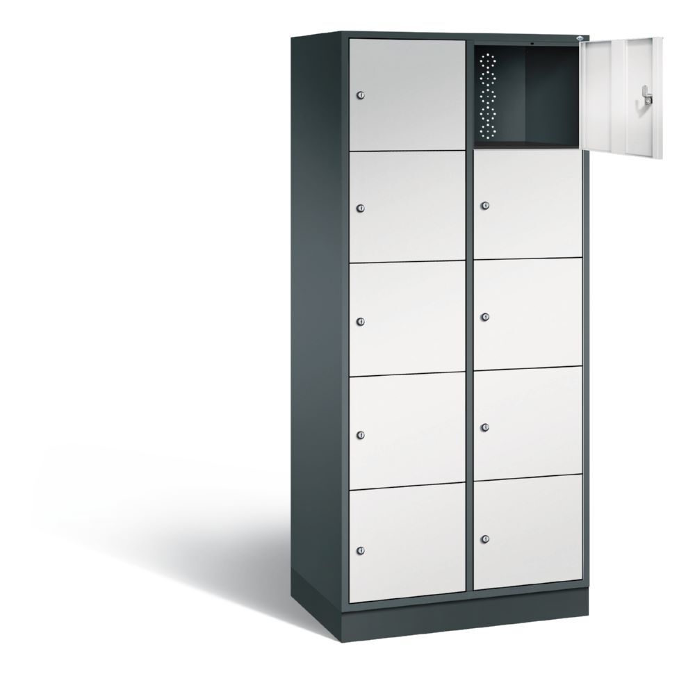 C+P XL Schließfachschrank Intro 10 Fächer 1950 x 820 x 490 mm anthrazit lichtgrau Produktbild C+P XL Schließfachschrank Intro 10 Fächer 1950 x 820 x 490 mm anthrazit lichtgrau bild 2