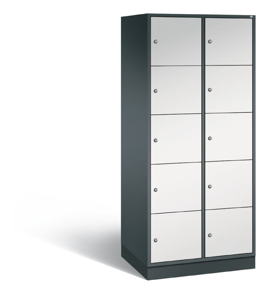 C+P XL Schließfachschrank Intro 10 Fächer 1950 x 820 x 590 mm anthrazit lichtgrau Produktbild C+P XL Schließfachschrank Intro 10 Fächer 1950 x 820 x 590 mm anthrazit lichtgrau