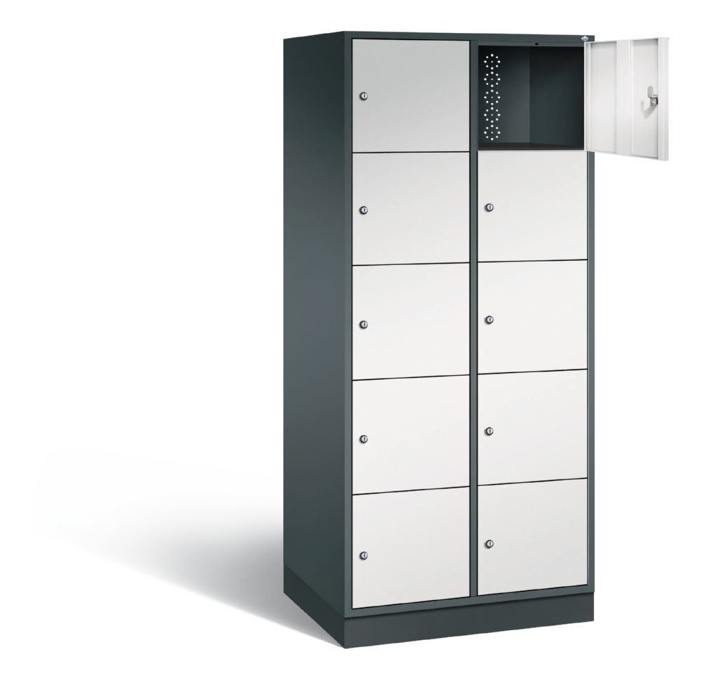 C+P XL Schließfachschrank Intro 10 Fächer 1950 x 820 x 590 mm anthrazit lichtgrau Produktbild C+P XL Schließfachschrank Intro 10 Fächer 1950 x 820 x 590 mm anthrazit lichtgrau bild 2