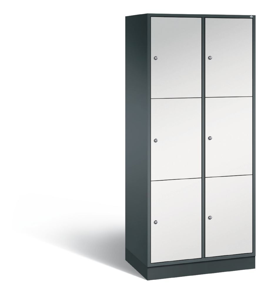 C+P XL Schließfachschrank Intro 6 Fächer 1950 x 820 x 490 mm anthrazit lichtgrau Produktbild C+P XL Schließfachschrank Intro 6 Fächer 1950 x 820 x 490 mm anthrazit lichtgrau