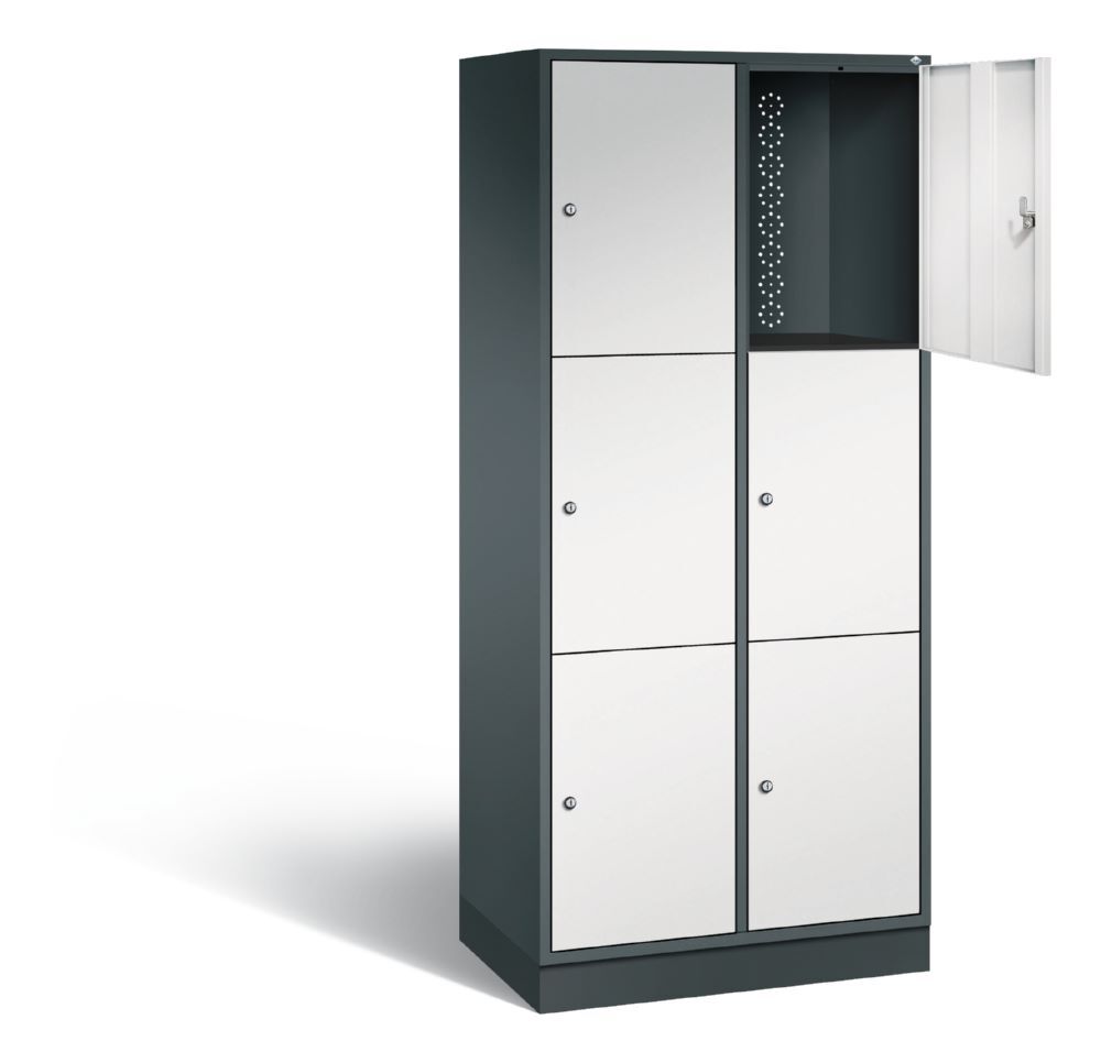 C+P XL Schließfachschrank Intro 6 Fächer 1950 x 820 x 490 mm anthrazit lichtgrau Produktbild C+P XL Schließfachschrank Intro 6 Fächer 1950 x 820 x 490 mm anthrazit lichtgrau bild 2