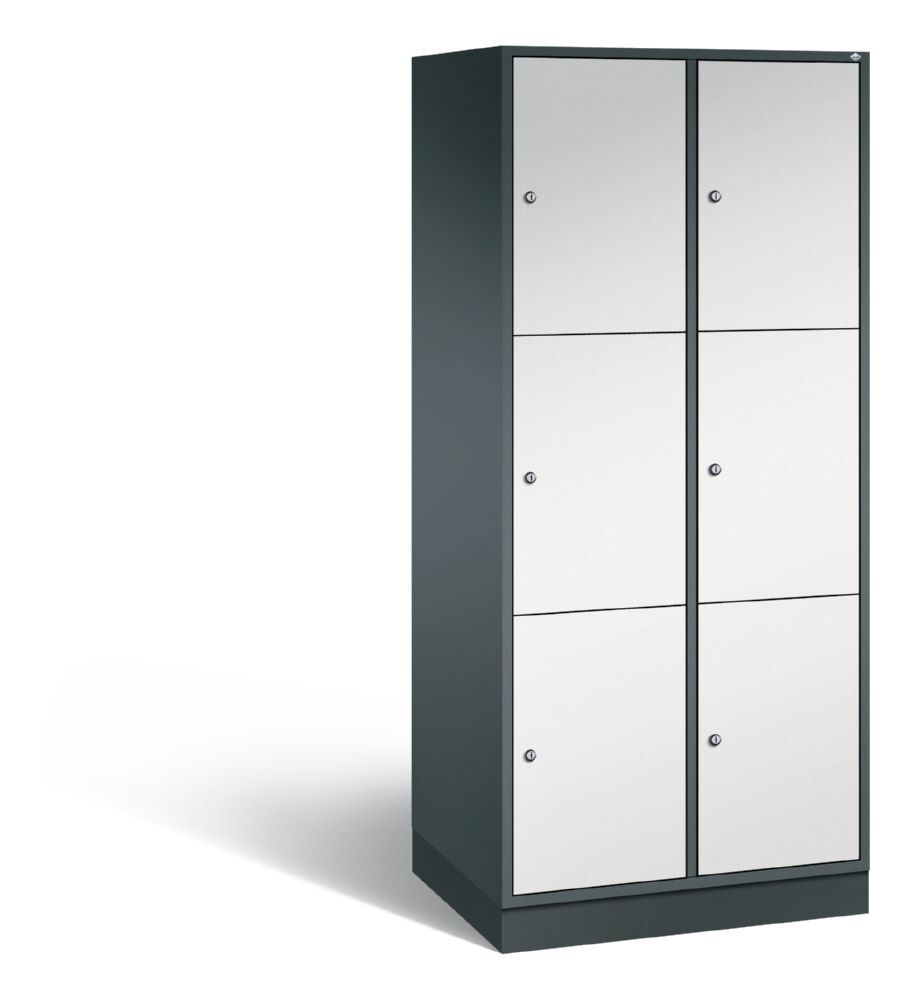 C+P XL Schließfachschrank Intro 6 Fächer 1950 x 820 x 590 mm anthrazit lichtgrau Produktbild C+P XL Schließfachschrank Intro 6 Fächer 1950 x 820 x 590 mm anthrazit lichtgrau