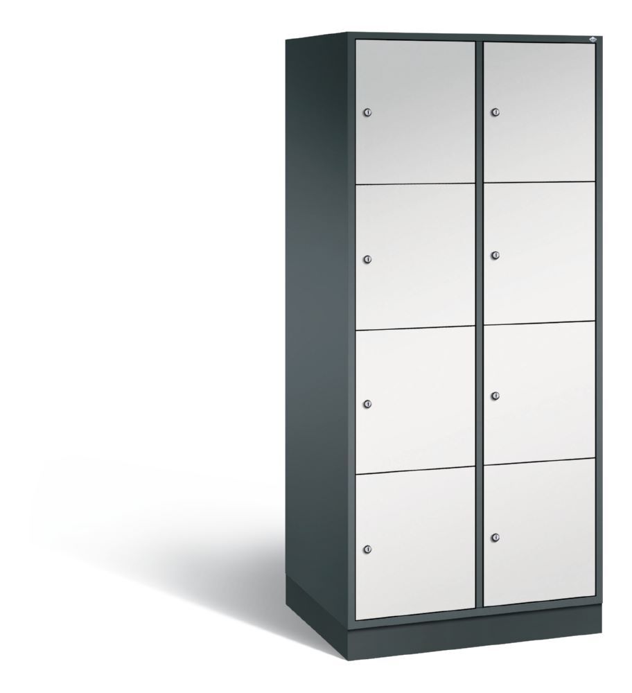C+P XL Schließfachschrank Intro 8 Fächer 1950 x 820 x 590 mm anthrazit lichtgrau Produktbild C+P XL Schließfachschrank Intro 8 Fächer 1950 x 820 x 590 mm anthrazit lichtgrau