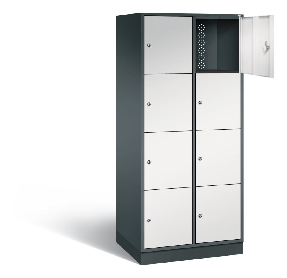 C+P XL Schließfachschrank Intro 8 Fächer 1950 x 820 x 590 mm anthrazit lichtgrau Produktbild C+P XL Schließfachschrank Intro 8 Fächer 1950 x 820 x 590 mm anthrazit lichtgrau bild 2