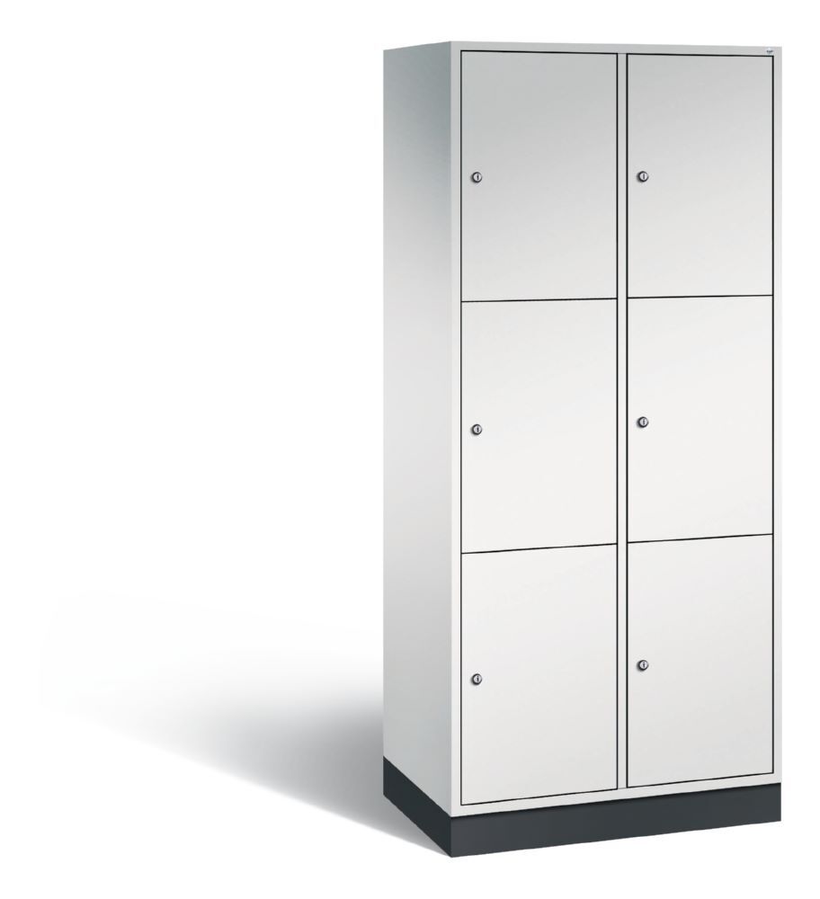 C+P XL Schließfachschrank Intro 6 Fächer 1950 x 820 x 490 mm in lichtgrau Produktbild C+P XL Schließfachschrank Intro 6 Fächer 1950 x 820 x 490 mm in lichtgrau