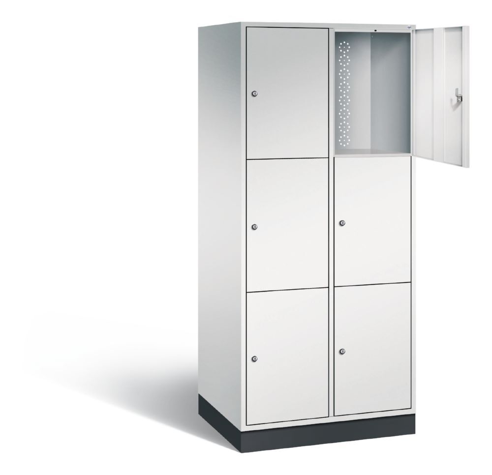 C+P XL Schließfachschrank Intro 6 Fächer 1950 x 820 x 590 mm lichtgrau Produktbild C+P XL Schließfachschrank Intro 6 Fächer 1950 x 820 x 590 mm lichtgrau bild 2