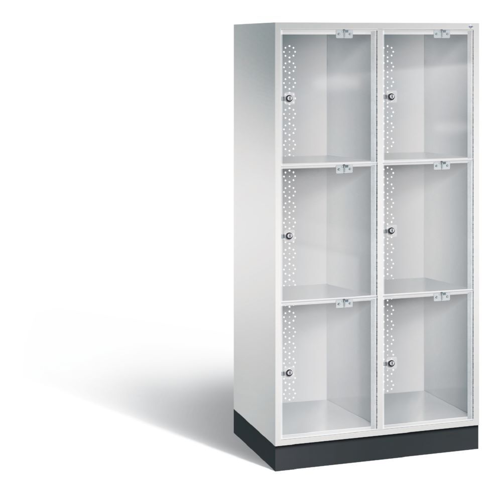 C+P XL Schließfachschrank Intro 6 Fächer H 1751 x B 820 x T 480 mm in lichtgrau Produktbild C+P XL Schließfachschrank Intro 6 Fächer H 1751 x B 820 x T 480 mm in lichtgrau