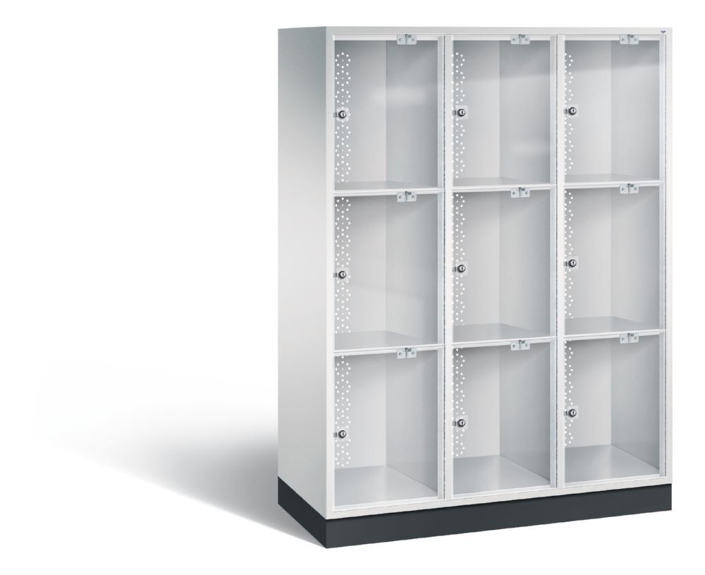 C+P XL Schließfachschrank Intro 9 Fächer 1751 x 1220 x 480 mm in lichtgrau Produktbild C+P XL Schließfachschrank Intro 9 Fächer 1751 x 1220 x 480 mm in lichtgrau