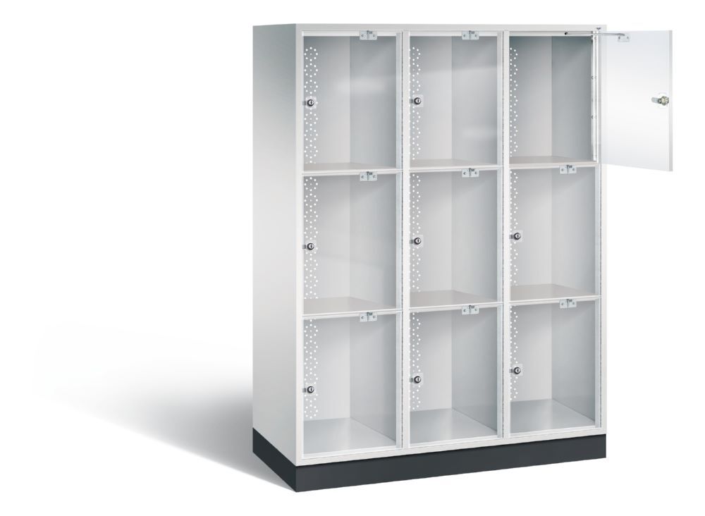 C+P XL Schließfachschrank Intro 9 Fächer 1751 x 1220 x 480 mm in lichtgrau Produktbild C+P XL Schließfachschrank Intro 9 Fächer 1751 x 1220 x 480 mm in lichtgrau bild 2