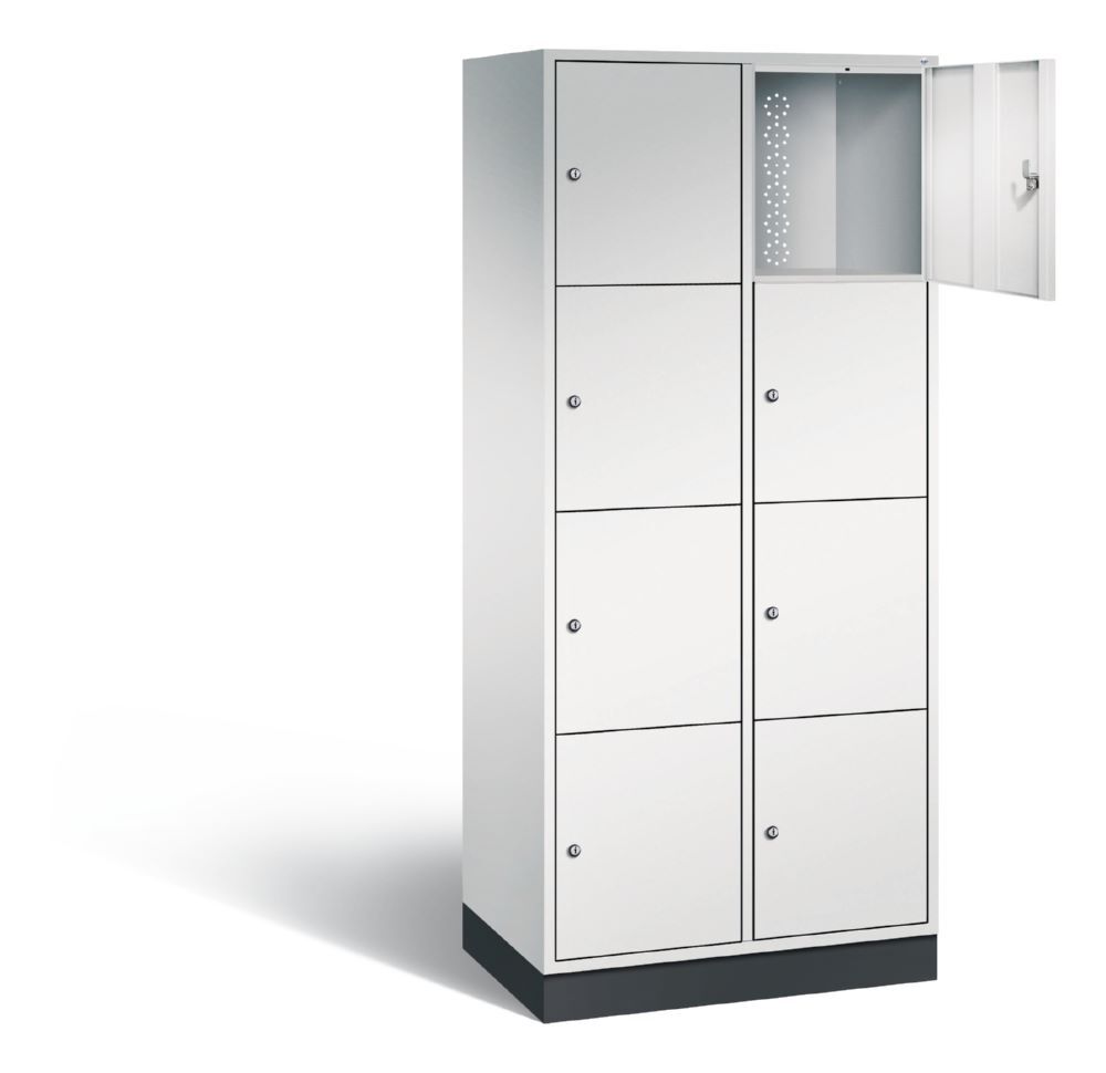 C+P XL Schließfachschrank Intro 8 Fächer 1950 x 820 x 490 mm in lichtgrau Produktbild C+P XL Schließfachschrank Intro 8 Fächer 1950 x 820 x 490 mm in lichtgrau bild 2