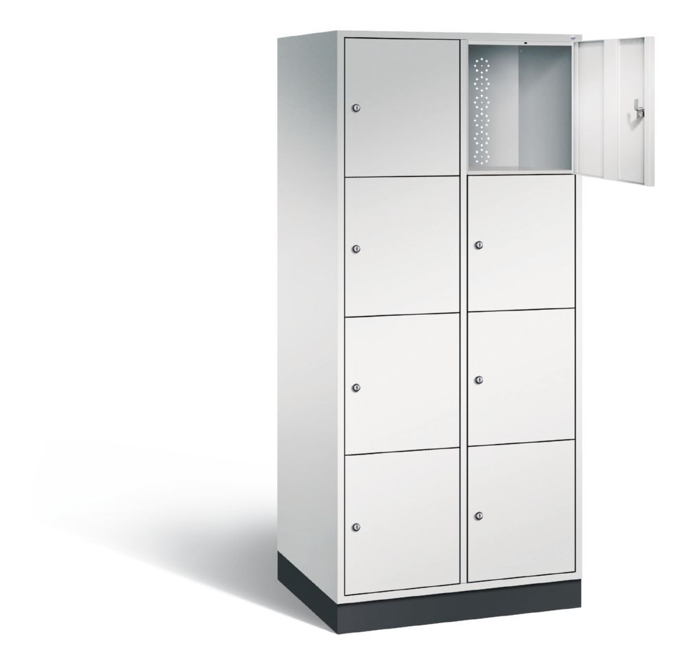 C+P XL Schließfachschrank Intro 8 Fächer 1950 x 820 x 590 mm in lichtgrau Produktbild C+P XL Schließfachschrank Intro 8 Fächer 1950 x 820 x 590 mm in lichtgrau bild 2