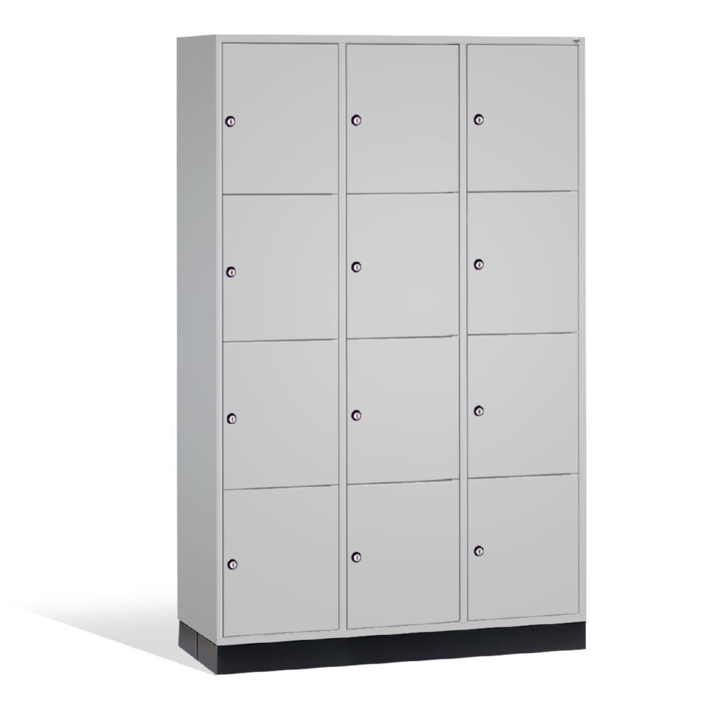 C+P XL Schließfachschrank Intro 12 Fächer 1950 x 1220 x 490 mm lichtgrau Produktbild C+P XL Schließfachschrank Intro 12 Fächer 1950 x 1220 x 490 mm lichtgrau