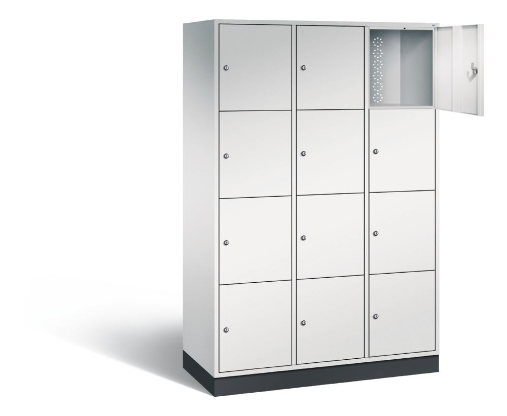 C+P XL Schließfachschrank Intro 12 Fächer 1950 x 1220 x 490 mm lichtgrau Produktbild C+P XL Schließfachschrank Intro 12 Fächer 1950 x 1220 x 490 mm lichtgrau bild 2