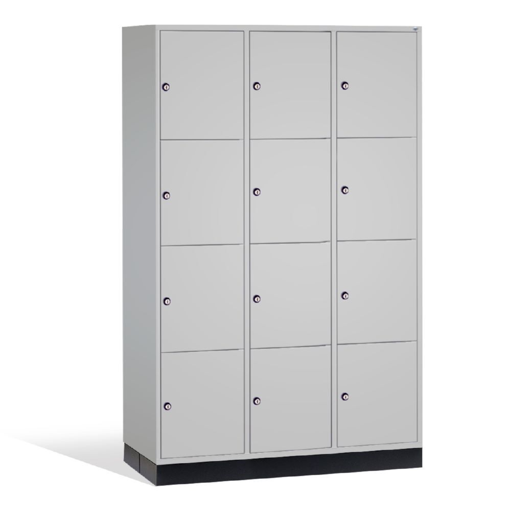 C+P XL Schließfachschrank Intro 12 Fächer 1950 x 1220 x 590 mm in lichtgrau Produktbild C+P XL Schließfachschrank Intro 12 Fächer 1950 x 1220 x 590 mm in lichtgrau