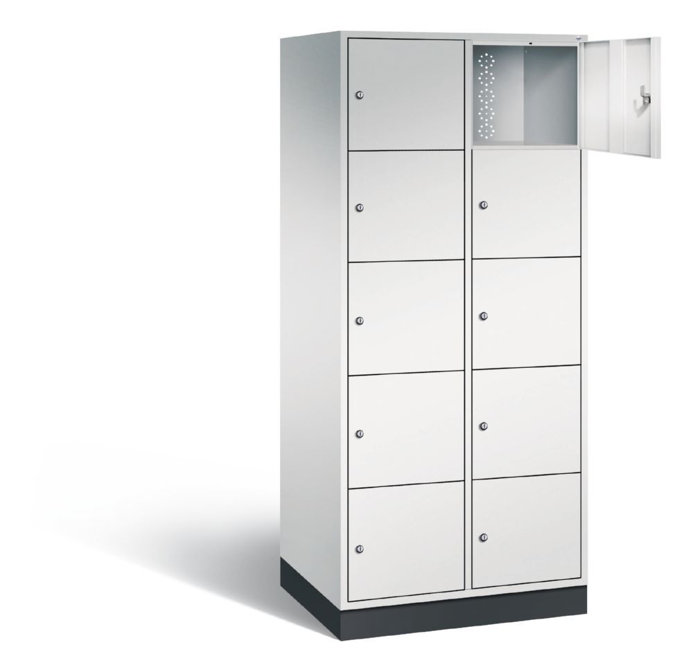 C+P XL Schließfachschrank Intro 10 Fächer 1950 x 820 x 590 mm lichtgrau Produktbild C+P XL Schließfachschrank Intro 10 Fächer 1950 x 820 x 590 mm lichtgrau bild 2