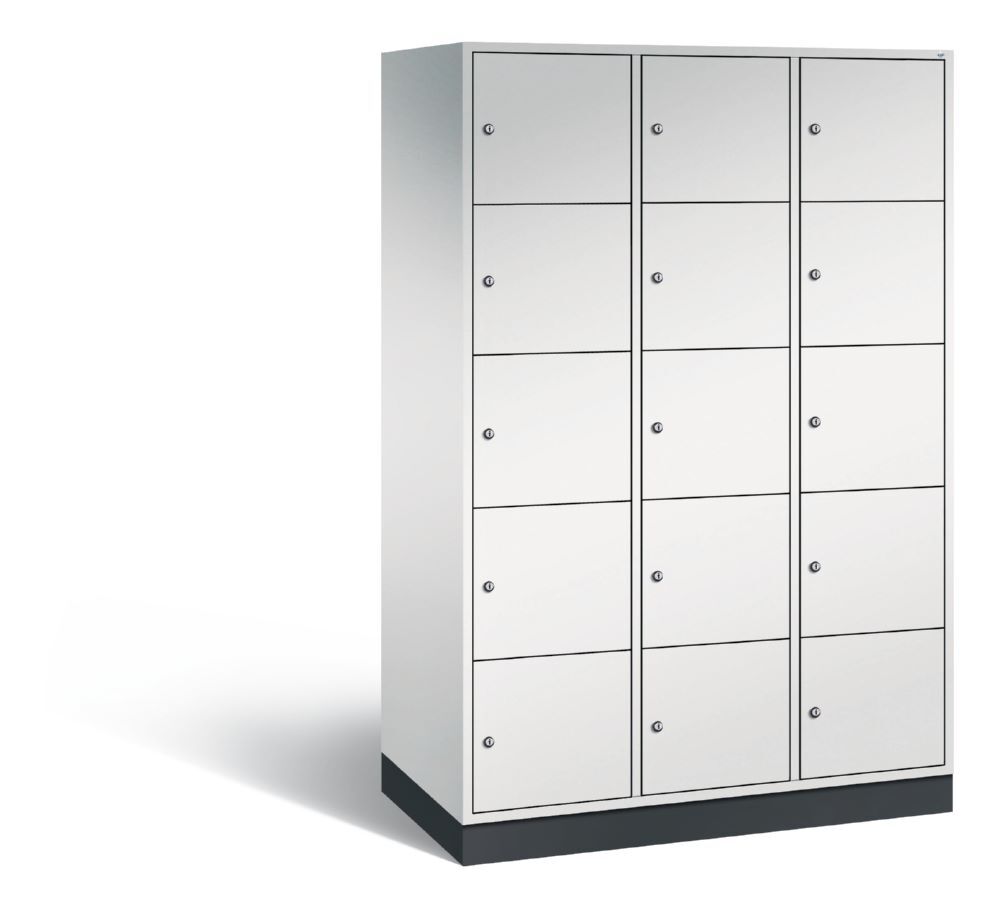 C+P XL Schließfachschrank Intro 15 Fächer 1950 x 1220 x 590 mm in lichtgrau Produktbild C+P XL Schließfachschrank Intro 15 Fächer 1950 x 1220 x 590 mm in lichtgrau