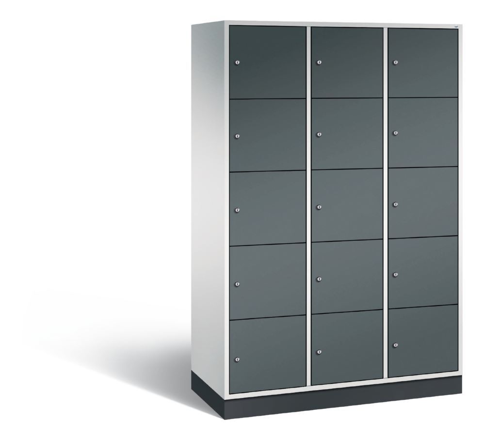C+P XL Schließfachschrank Intro 1950 x 1220 x 490 mm lichtgrau anthrazitgrau Produktbild C+P XL Schließfachschrank Intro 1950 x 1220 x 490 mm lichtgrau anthrazitgrau