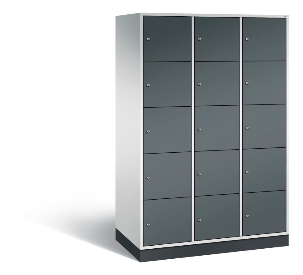 C+P XL Schließfachschrank Intro 15 Fächer 1950 x 1220 x 590 mm lichtgrau nthrazitgra Produktbild C+P XL Schließfachschrank Intro 15 Fächer 1950 x 1220 x 590 mm lichtgrau nthrazitgra