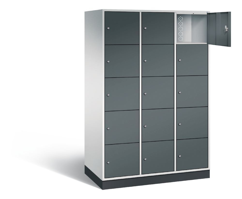 C+P XL Schließfachschrank Intro 15 Fächer 1950 x 1220 x 590 mm lichtgrau nthrazitgra Produktbild C+P XL Schließfachschrank Intro 15 Fächer 1950 x 1220 x 590 mm lichtgrau nthrazitgra bild 2