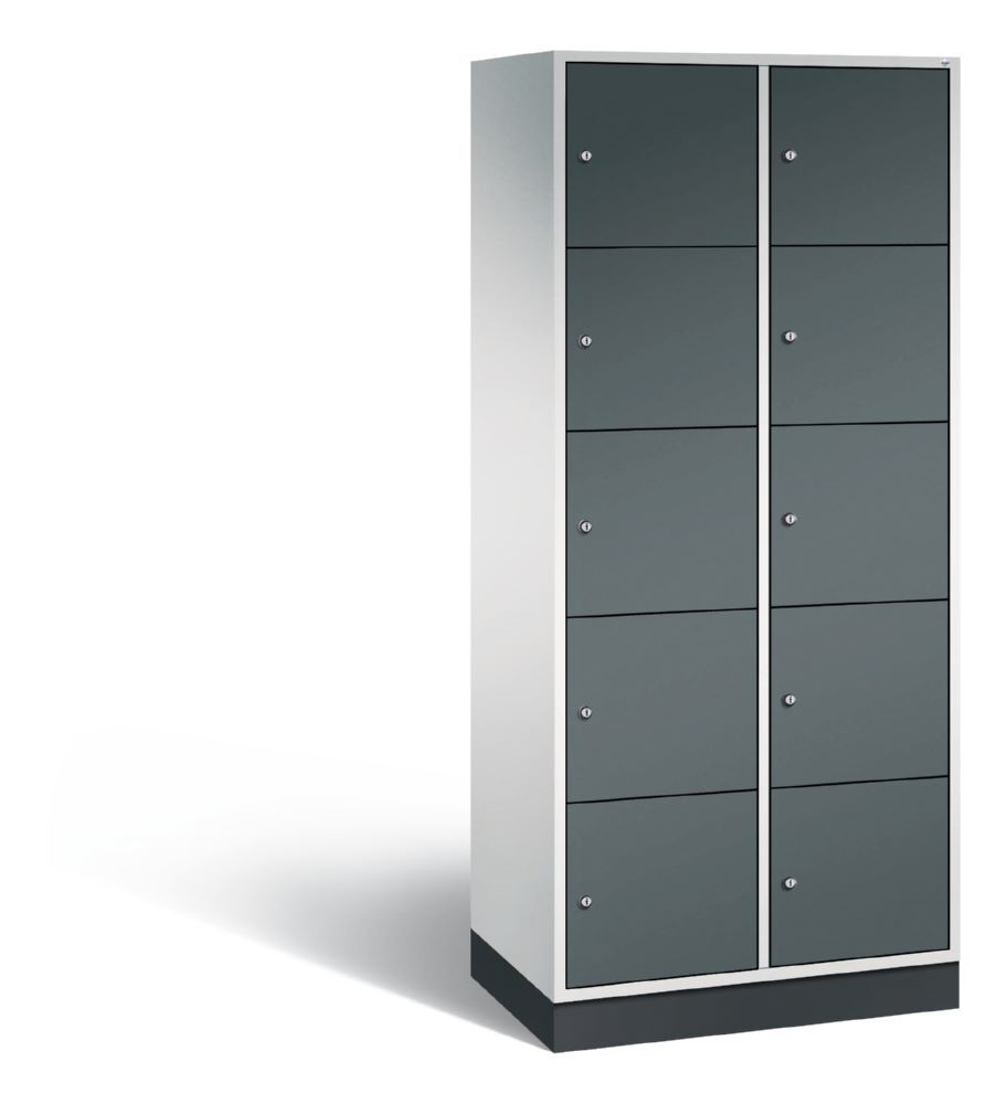 C+P XL Schließfachschrank Intro 10 Fächer 1950 x 820 x 490 mm lichtgrau anthrazit Produktbild C+P XL Schließfachschrank Intro 10 Fächer 1950 x 820 x 490 mm lichtgrau anthrazit