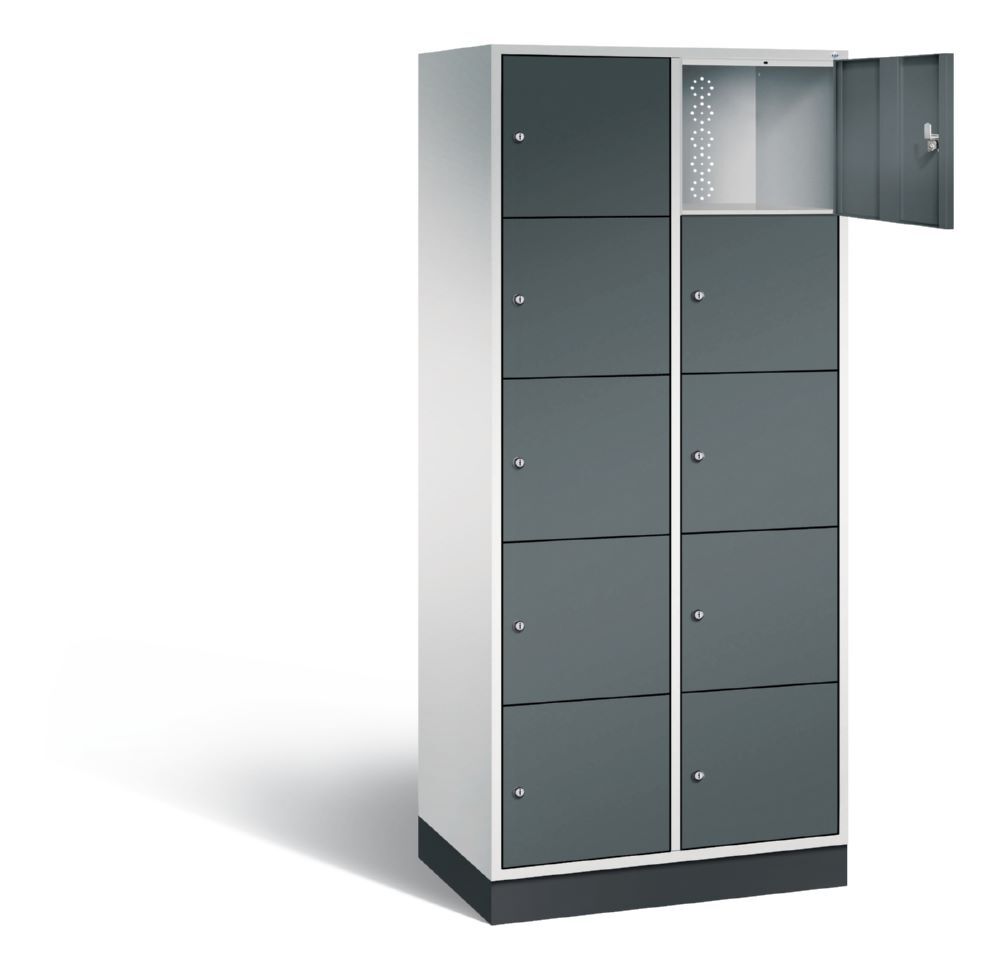 C+P XL Schließfachschrank Intro 10 Fächer 1950 x 820 x 490 mm lichtgrau anthrazit Produktbild C+P XL Schließfachschrank Intro 10 Fächer 1950 x 820 x 490 mm lichtgrau anthrazit bild 2