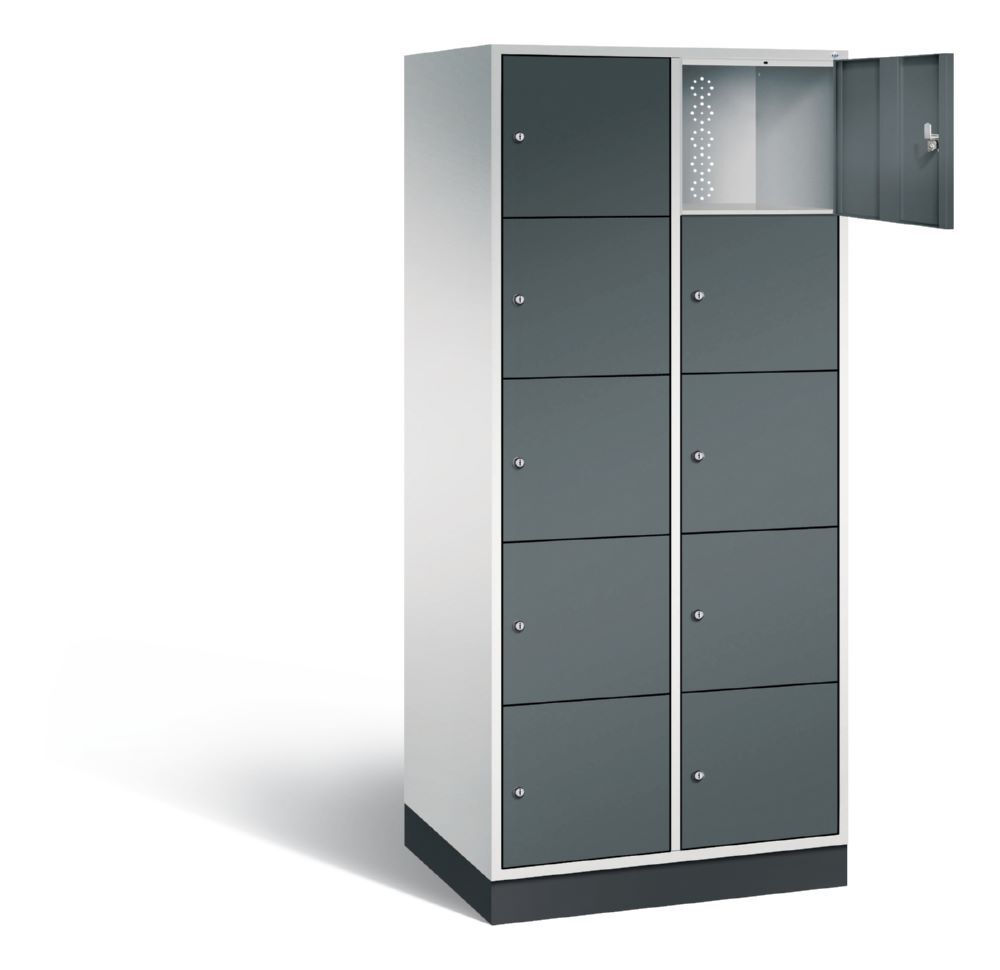 C+P XL Schließfachschrank Intro 10 Fächer 1950 x 820 x 590 mm lichtgrau anthrazit Produktbild C+P XL Schließfachschrank Intro 10 Fächer 1950 x 820 x 590 mm lichtgrau anthrazit bild 2