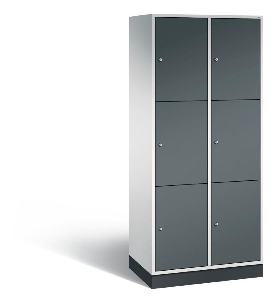 C+P XL Schließfachschrank Intro 6 Fächer 1950 x 820 x 490 mm lichtgrau anthrazit Produktbild C+P XL Schließfachschrank Intro 6 Fächer 1950 x 820 x 490 mm lichtgrau anthrazit