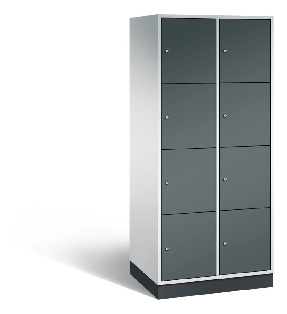 C+P XL Schließfachschrank Intro 8 Fächer 1950 x 820 x 590 mm lichtgrau anthrazit Produktbild C+P XL Schließfachschrank Intro 8 Fächer 1950 x 820 x 590 mm lichtgrau anthrazit
