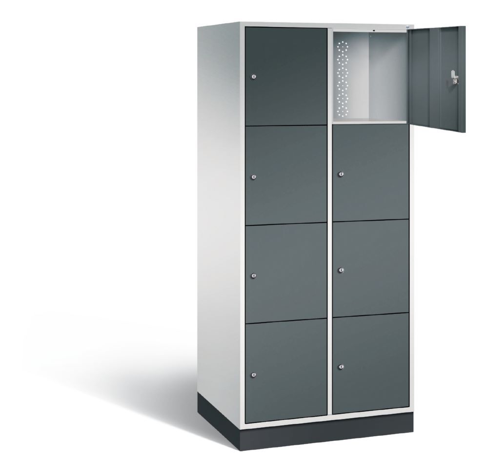 C+P XL Schließfachschrank Intro 8 Fächer 1950 x 820 x 590 mm lichtgrau anthrazit Produktbild C+P XL Schließfachschrank Intro 8 Fächer 1950 x 820 x 590 mm lichtgrau anthrazit bild 2