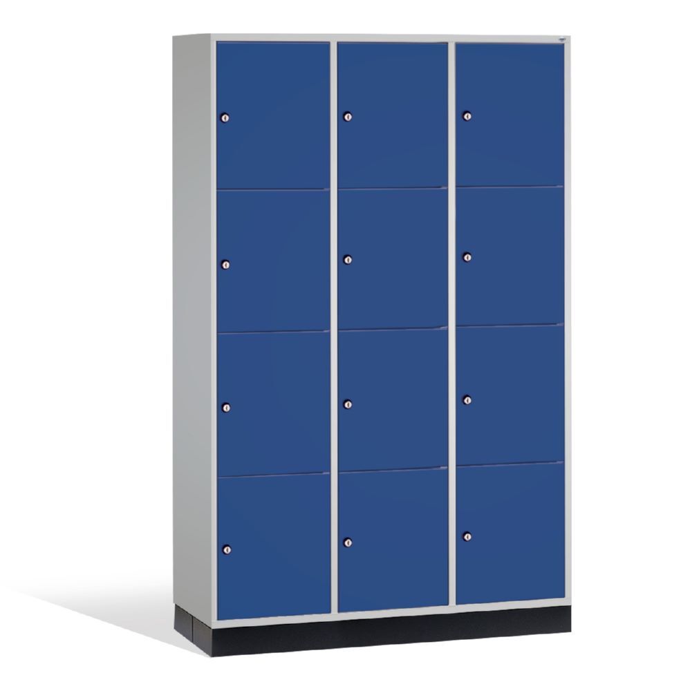 C+P XL Schließfachschrank Intro 12 Fächer 1950 x 1220 x 490 mm lichtgrau enzianblau Produktbild C+P XL Schließfachschrank Intro 12 Fächer 1950 x 1220 x 490 mm lichtgrau enzianblau