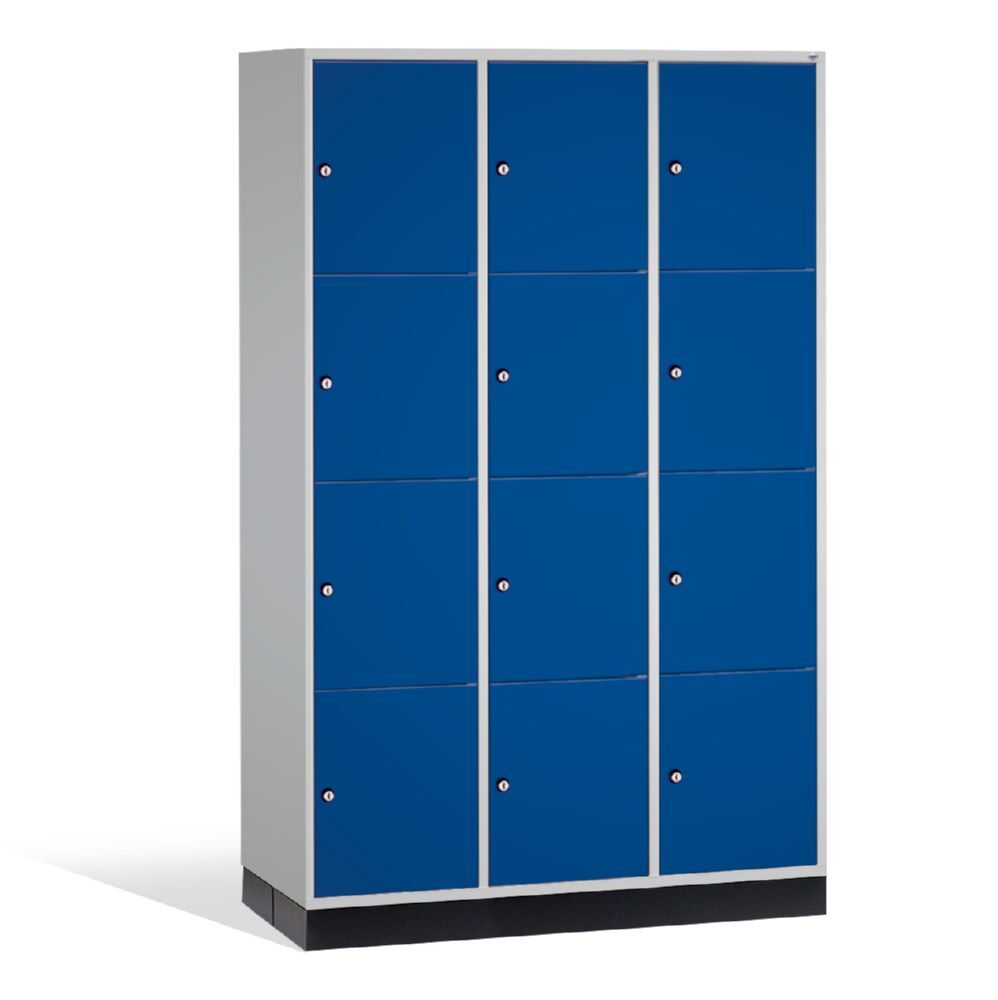 C+P XL Schließfachschrank Intro 12 Fächer 1950 x 1220 x 590 mm lichtgrau enzianbau Produktbild C+P XL Schließfachschrank Intro 12 Fächer 1950 x 1220 x 590 mm lichtgrau enzianbau