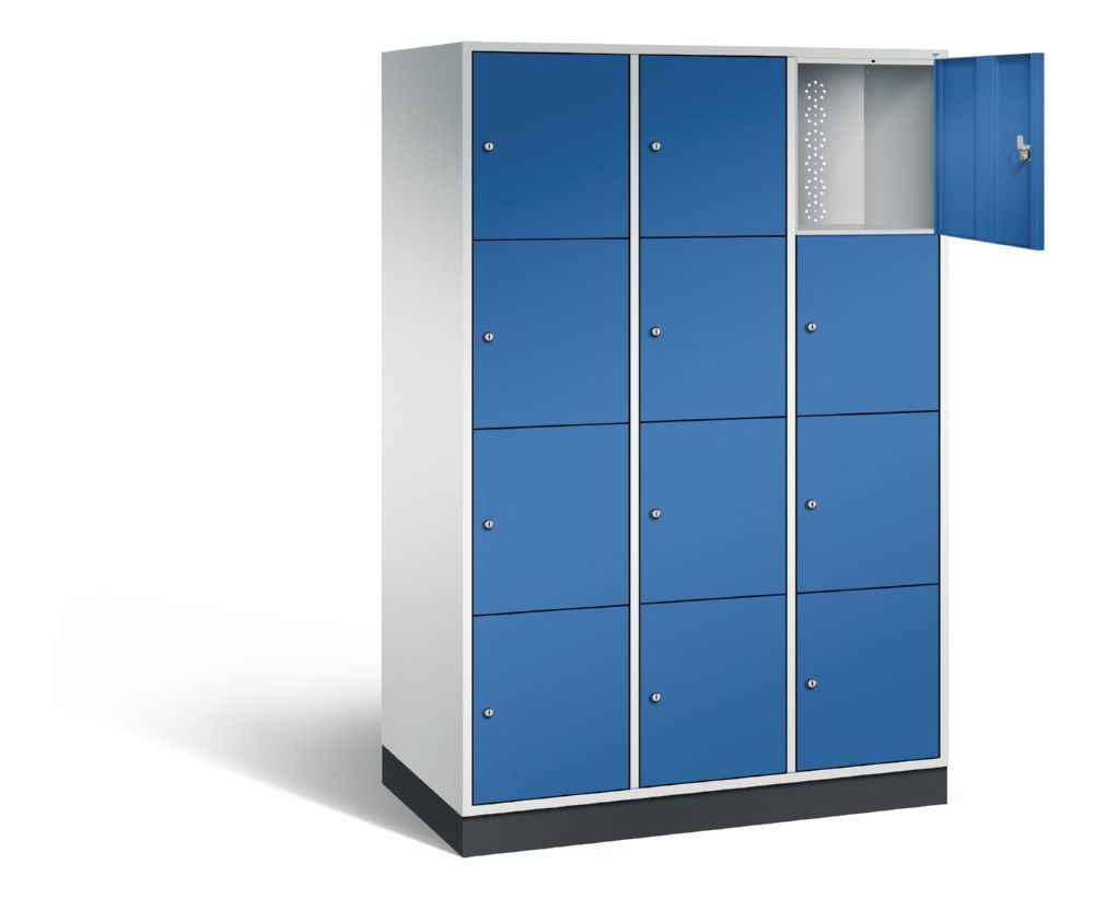 C+P XL Schließfachschrank Intro 12 Fächer 1950 x 1220 x 590 mm lichtgrau enzianbau Produktbild C+P XL Schließfachschrank Intro 12 Fächer 1950 x 1220 x 590 mm lichtgrau enzianbau bild 2