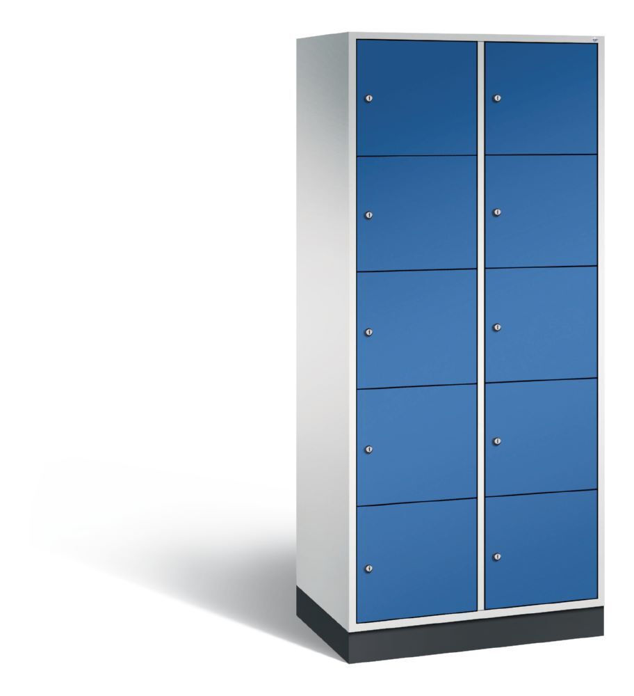 C+P XL Schließfachschrank Intro 10 Fächer 1950 x 820 x 490 mm lichtgrau enzianblau Produktbild C+P XL Schließfachschrank Intro 10 Fächer 1950 x 820 x 490 mm lichtgrau enzianblau
