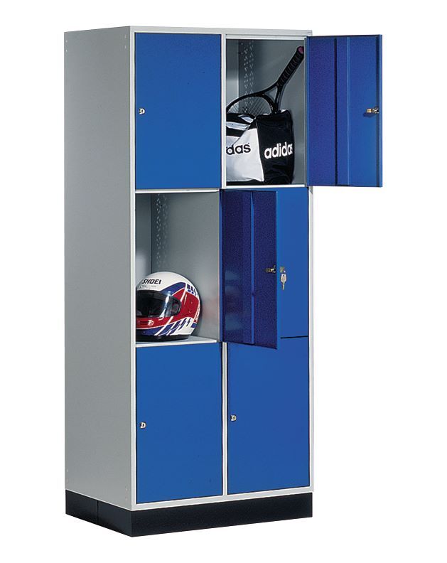 C+P XL Schließfachschrank Intro 6 Fächer 1950 x 820 x 590 mm lichtgrau enzianblau Produktbild C+P XL Schließfachschrank Intro 6 Fächer 1950 x 820 x 590 mm lichtgrau enzianblau bild 3